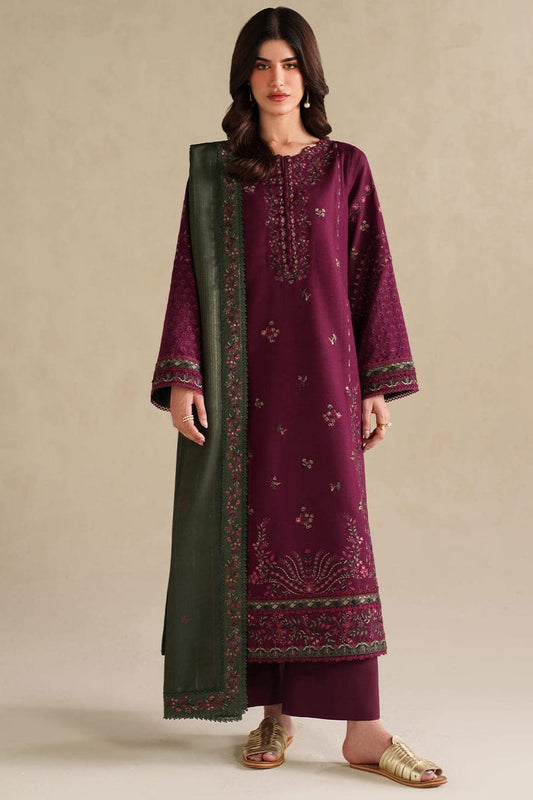 RR-IZ2705 Unstitched Fully Embroidered Lawn Suit With Embroidered Lawn Dupatta