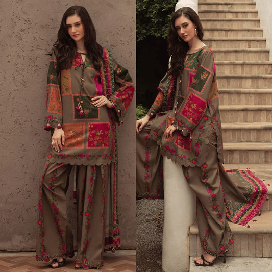 RR-2200 Unstitched Digital Lawn 3pc With Digital Lawn Dupatta