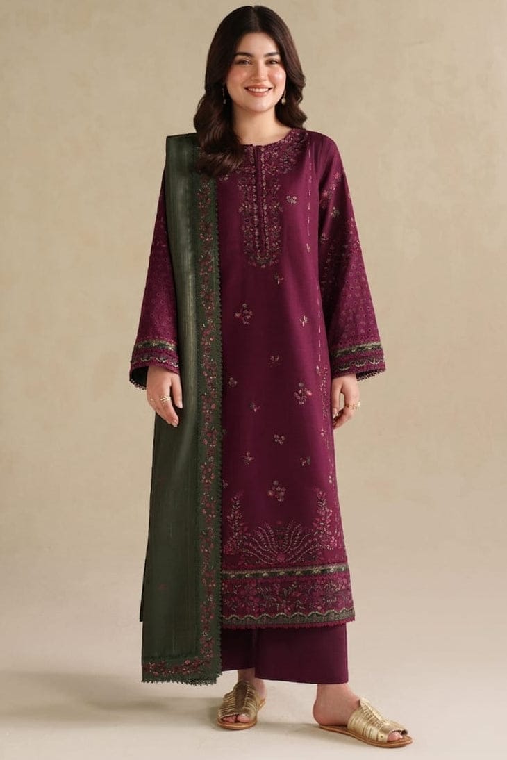 RR-IZ2705 Unstitched Fully Embroidered Lawn Suit With Embroidered Lawn Dupatta