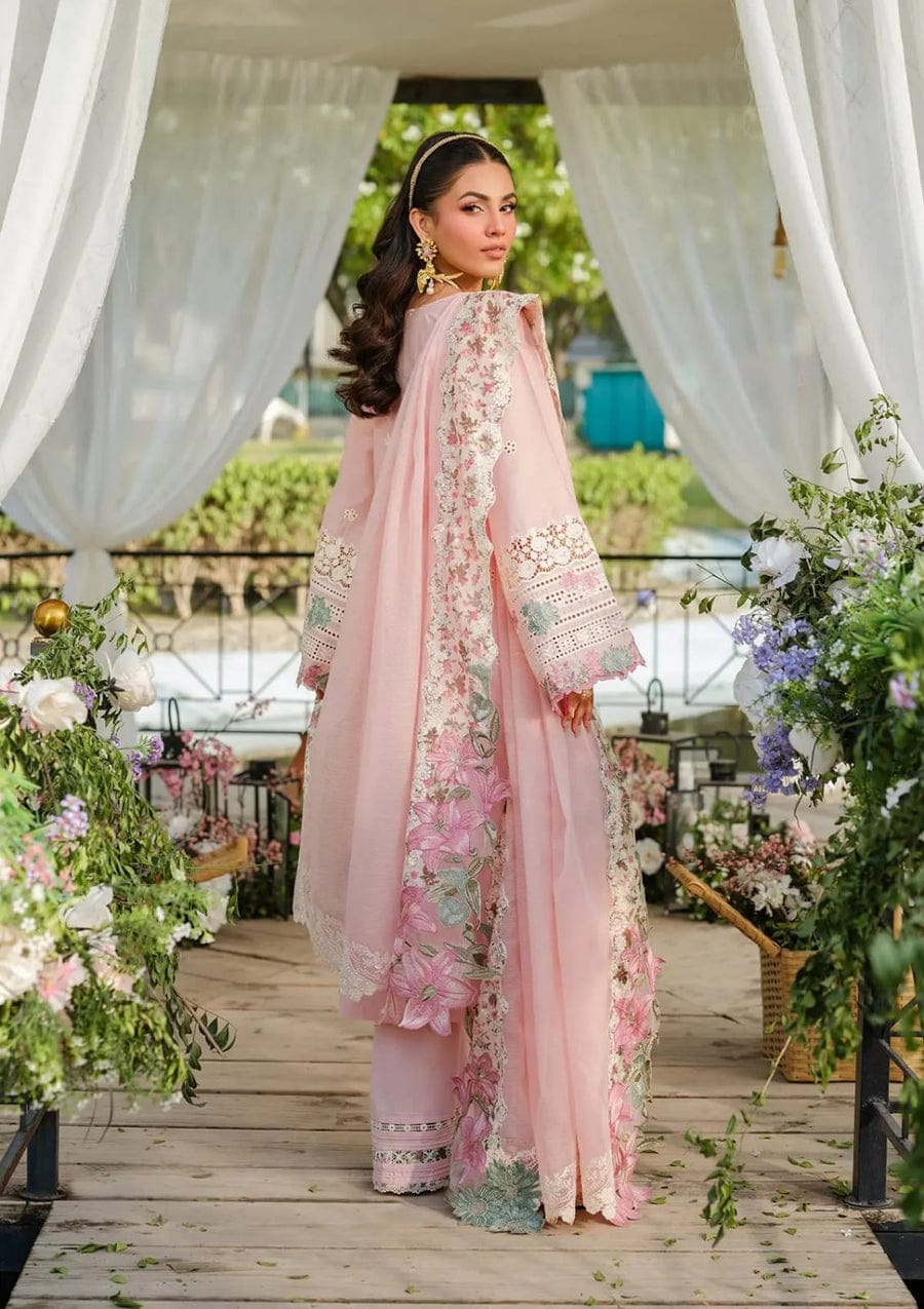 RR-EL2790 Unstitched Fully Embroided Lawn Suit With Cotton Net Embroidered Dupatta