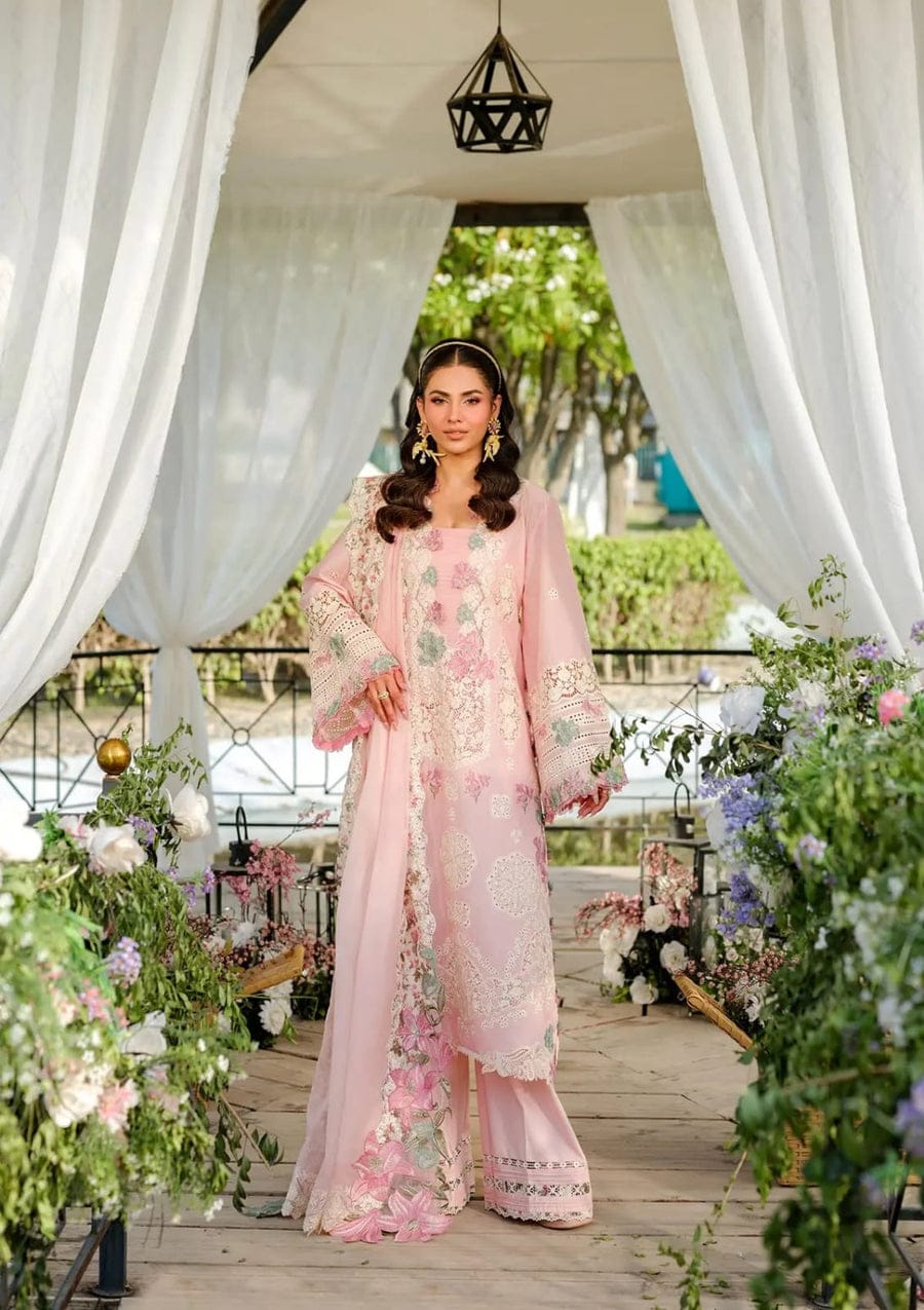 RR-EL2790 Unstitched Fully Embroided Lawn Suit With Cotton Net Embroidered Dupatta