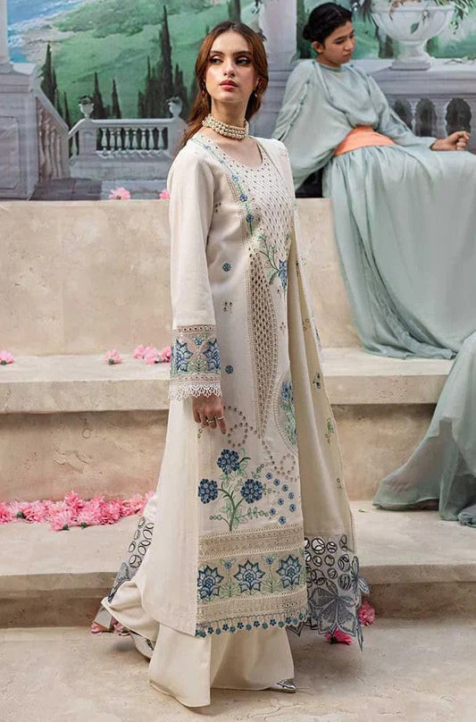 RR-MR2730 Lawn Unstitched Embroidered 3pc Suit With Lawn Embroidered Dupatta