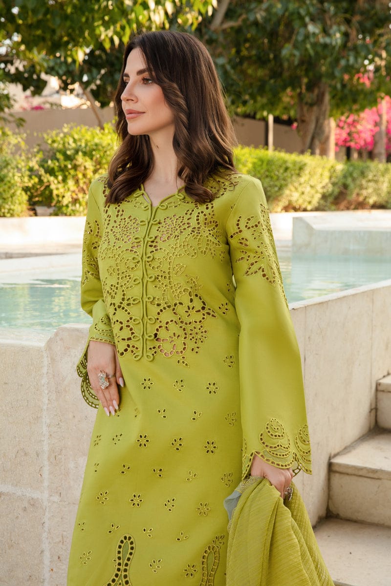 RR-RR2780 Lawn Unstitched Chikenkari 3pc Suit With Cotton Net Embroidered Dupatta