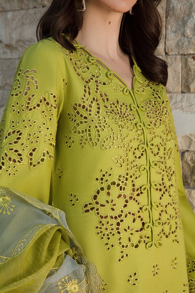 RR-RR2780 Lawn Unstitched Chikenkari 3pc Suit With Cotton Net Embroidered Dupatta