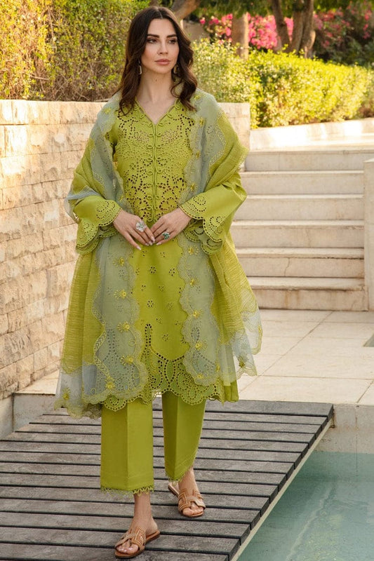 RR-RR2780 Lawn Unstitched Chikenkari 3pc Suit With Cotton Net Embroidered Dupatta