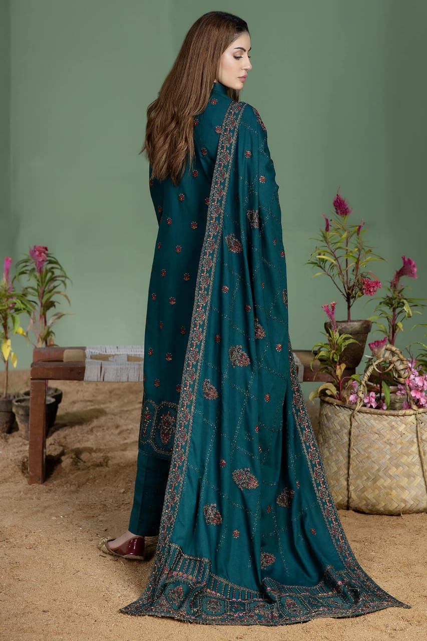 RR-AJ940 Unstitched Fully Embroidered Lawn Suit With 4 Sided Embroidered Lawn Dupatta