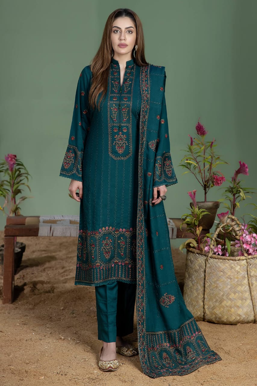 RR-AJ940 Unstitched Fully Embroidered Lawn Suit With 4 Sided Embroidered Lawn Dupatta