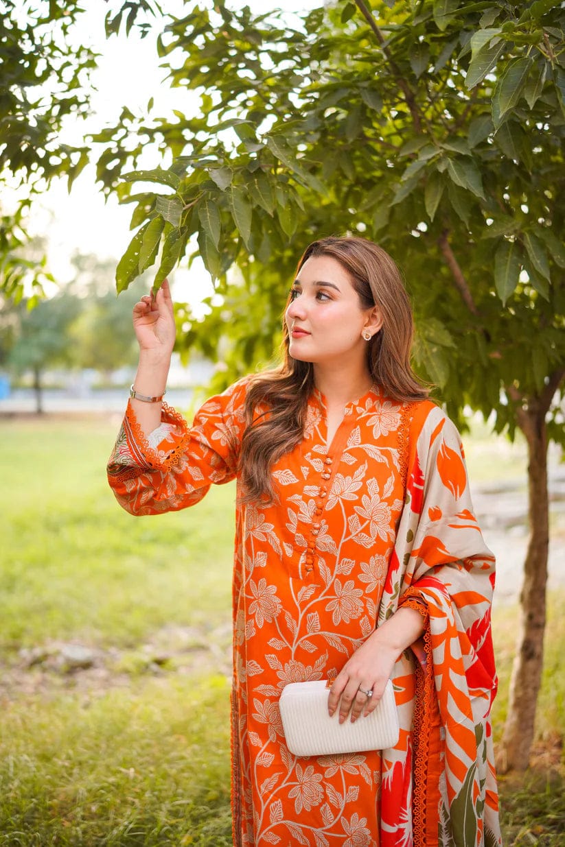 RR-AR1750 Unstitched Printed Lawn 3pc Suit With Chiffon Dupatta