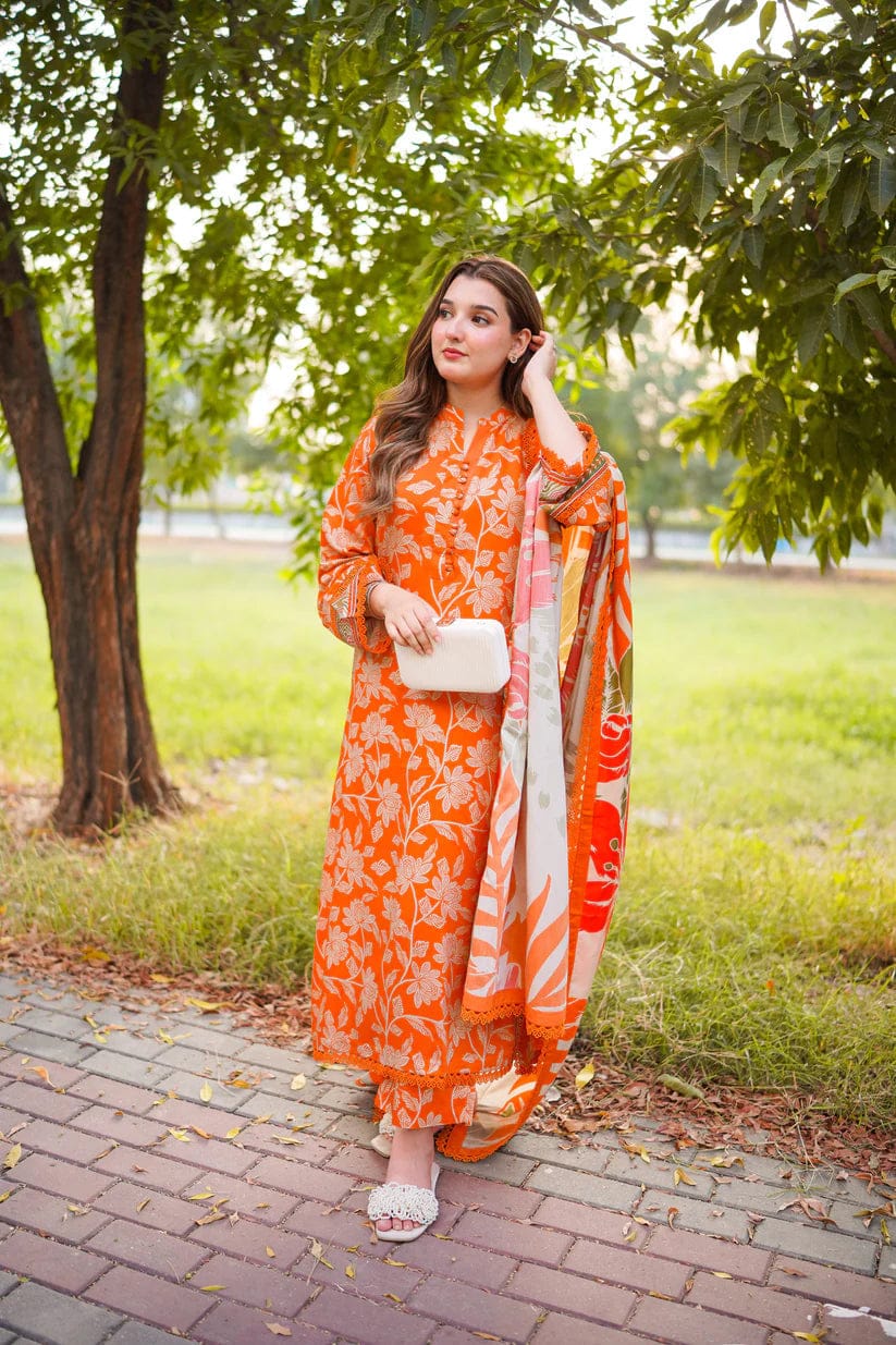 RR-AR1750 Unstitched Printed Lawn 3pc Suit With Chiffon Dupatta
