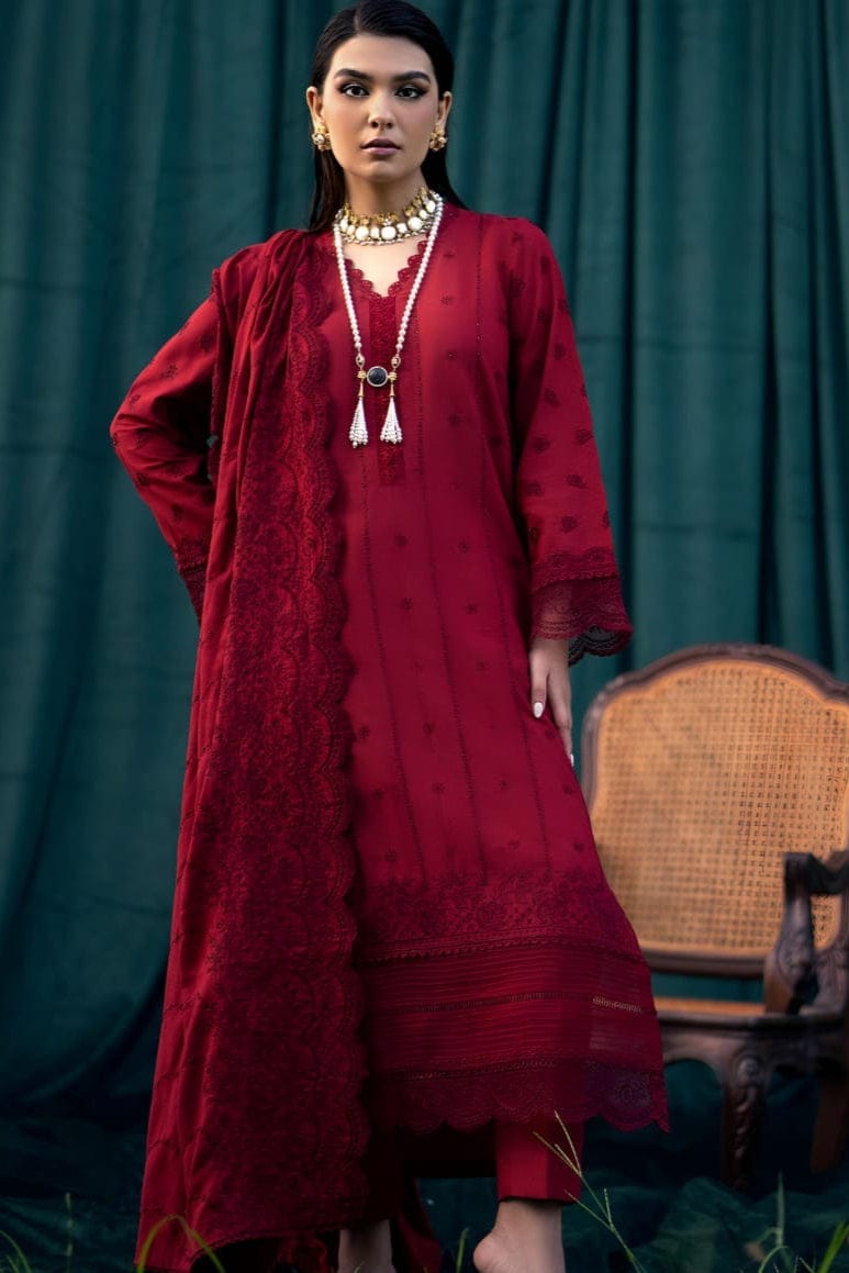 RR-MO24 Chikenkari Embroidered Lawn 3Pc Suit With Lawn Embroidered Dupatta