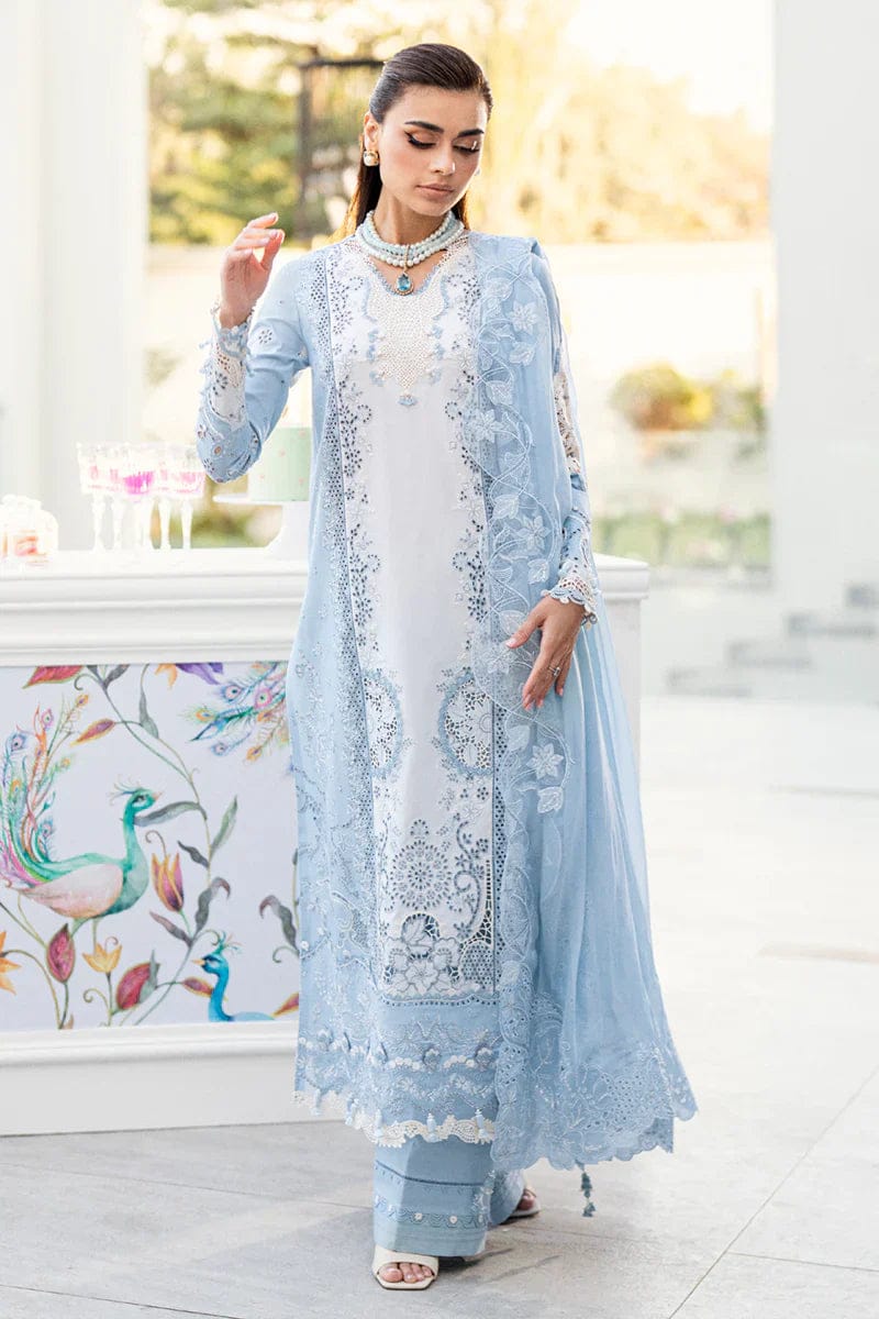RR-CS2645 Lawn Unstitched Embroidered 3pc Suit With Embroidered Chiffon Dupatta