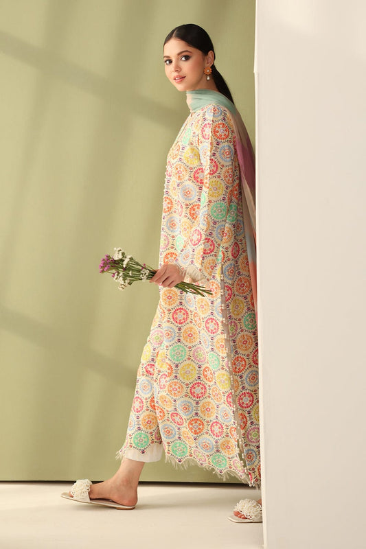 RR-01 Unstitched Digital Lawn 3pc With Digital Crinkle Dupatta