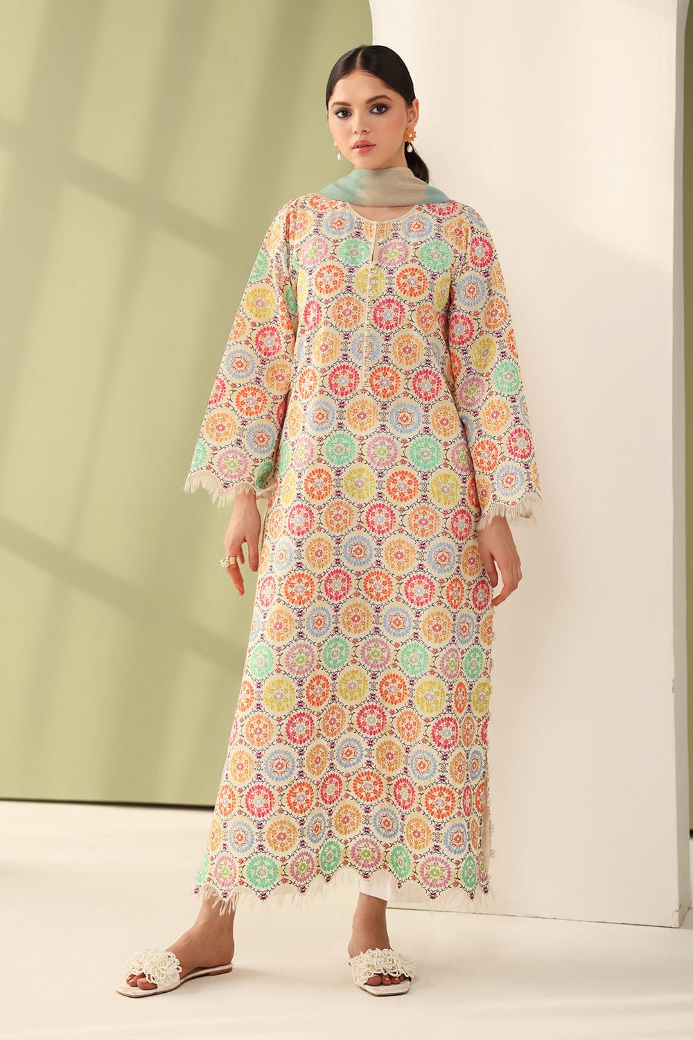 RR-01 Unstitched Digital Lawn 3pc With Digital Crinkle Dupatta