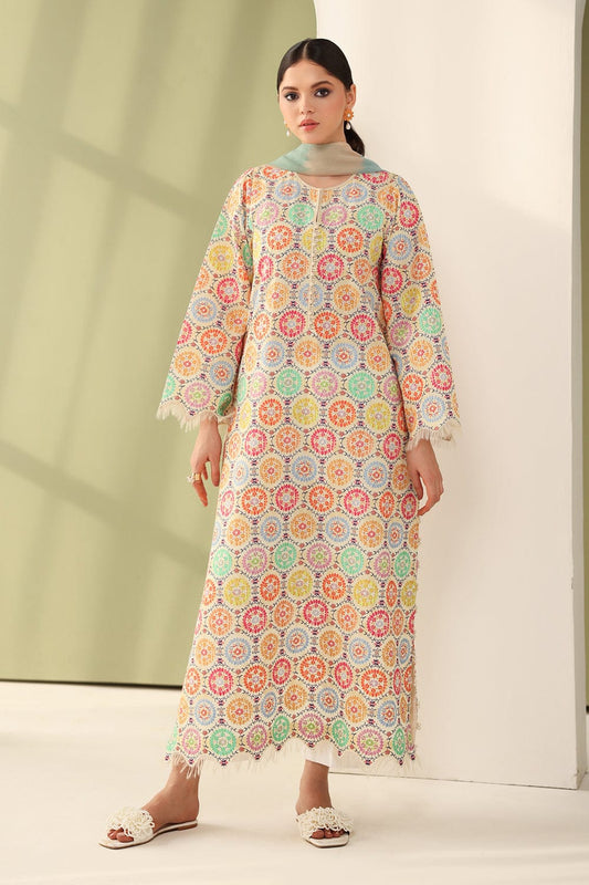 RR-01 Unstitched Digital Lawn 3pc With Digital Crinkle Dupatta