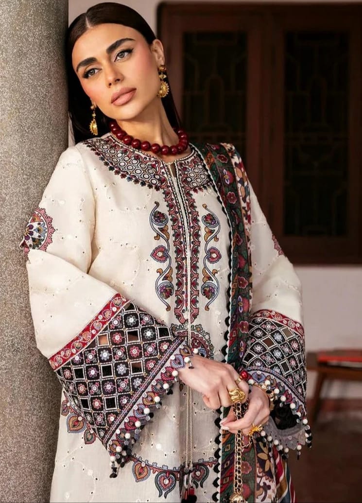 RR-2910 Unstitched Lawn Embroidered 3Pc With Digital Print Dupatta
