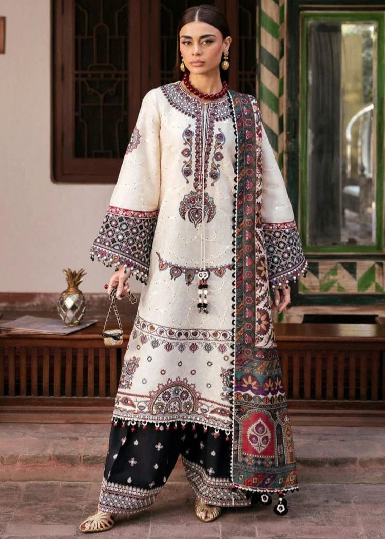 RR-2910 Unstitched Lawn Embroidered 3Pc With Digital Print Dupatta